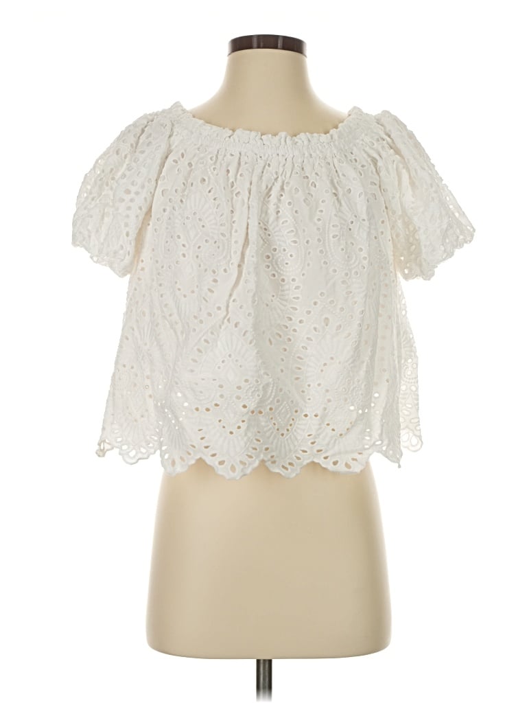 Pre-owned Oysho Short Sleeve Blouse In White