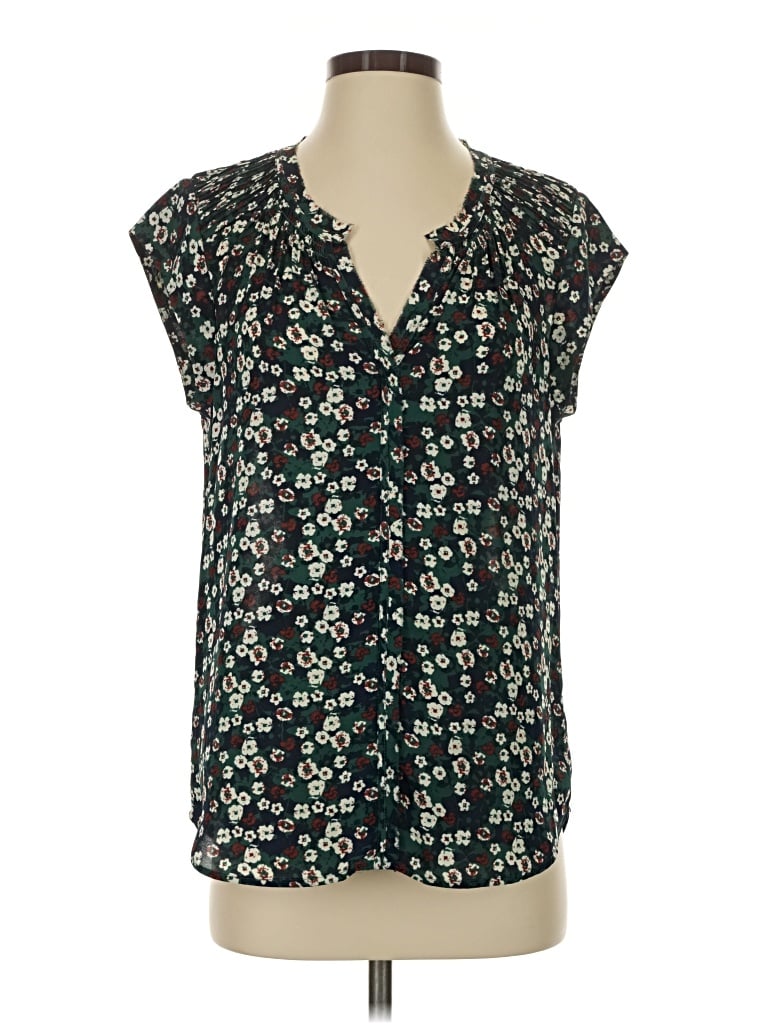Pre-owned Daniel Rainn Short Sleeve Blouse In Black