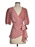 Sachin + Babi 100% Polyester Floral Orange Short Sleeve Blouse Size 0 - photo 1