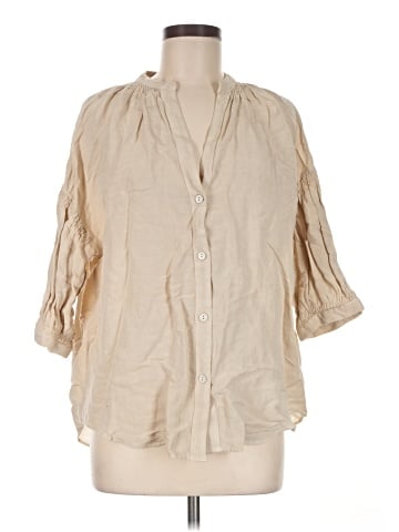 Zara 3/4 Sleeve Button-Down Shirt (view 1)
