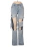 American Eagle Outfitters 100% Cotton Color Block Blue Jeans Size 6 Long - photo 1