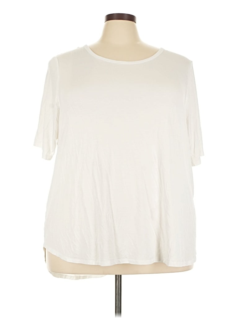 Pre-owned Lane Bryant Short Sleeve T-shirt In Ivory