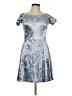 Love Ady Metallic Silver Cocktail Dress Size L - photo 1