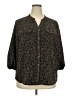 Croft & Barrow 100% Polyester Floral Brown 3/4 Sleeve Blouse Size 2X - photo 1