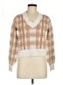 Hippie Rose Plaid Tan Pullover Sweater Size M - photo 1