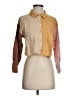 Very J Color Block Tan Long Sleeve Blouse Size S - photo 1
