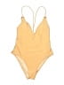 LA Hearts Solid Yellow One Piece Swimsuit Size M - photo 1
