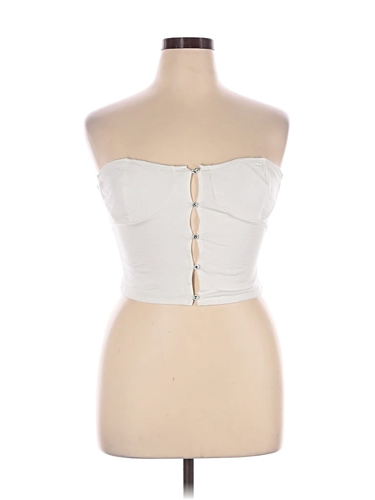 Pre-owned Fashion Nova Tube Top Ivory Strapless Neckline Tops