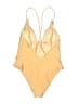 LA Hearts Solid Yellow One Piece Swimsuit Size M - photo 2