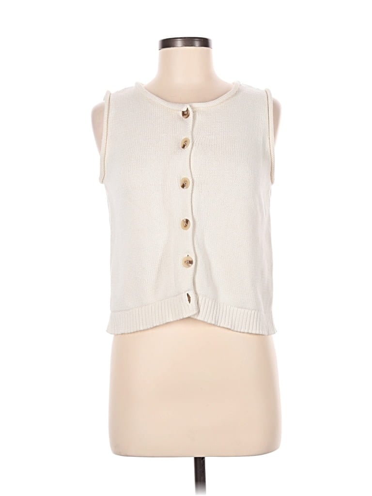 Pre-owned Magaschoni Sweater Vest In Ivory