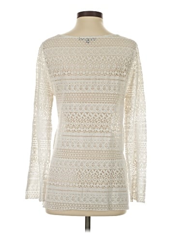 Gray Saks Fifth Avenue Long Sleeve Top (view 2)