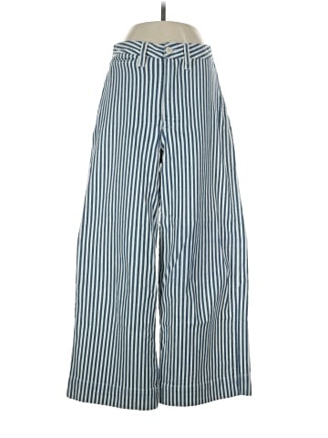 Madewell Emmett Wide-Leg Crop Pants in Herringbone Railroad Stripe (view 1)