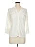 J. McLaughlin Ivory 3/4 Sleeve Button-Down Shirt Size M - photo 1