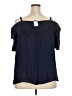 Avenue Blue Short Sleeve Blouse Size 20 Plus - photo 2