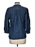 J. McLaughlin Blue 3/4 Sleeve Button-Down Shirt Size M - photo 2