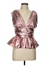 On Twelfth 100% Polyester Metallic Pink Sleeveless Blouse Size L - photo 1