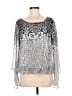 Alfani 100% Polyester Silver Long Sleeve Blouse Size M - photo 1