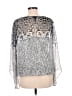 Alfani 100% Polyester Silver Long Sleeve Blouse Size M - photo 2