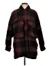 Zara Plaid Burgundy Coat Size XS - photo 1