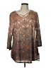 Ruby Rd. 100% Polyester Brown 3/4 Sleeve Blouse Size L - photo 1