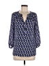 Gap 100% Polyester Blue 3/4 Sleeve Blouse Size XL - photo 1