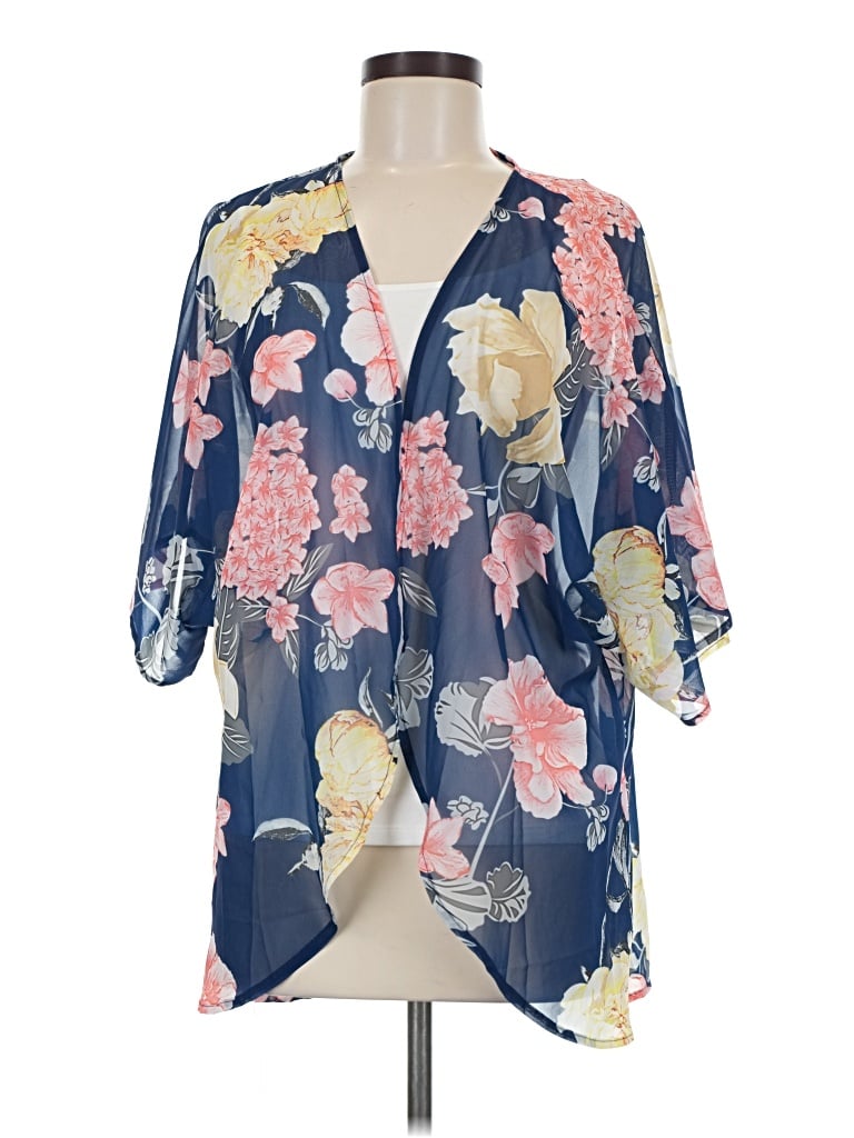 Pre-owned Unbranded Kimono In Blue