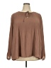 DR2 100% Polyester Solid Brown Long Sleeve Blouse Size 2X - photo 1