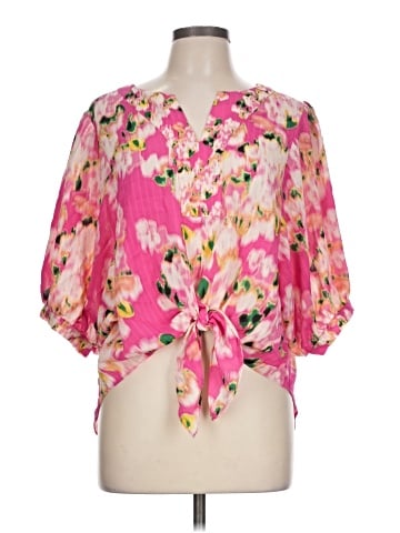 Rose + Olive 3/4 Sleeve Blouse (view 1)