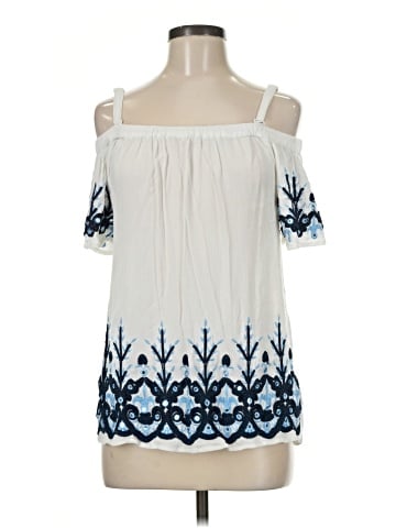 INC International Concepts Short Sleeve Blouse (view 1)