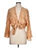 Japna 100% Polyester Tan Orange Long Sleeve Blouse Size L - photo 1