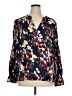 Ann Taylor 100% Polyester Blue Long Sleeve Blouse Size XL - photo 1