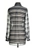 Moda International 100% Polyester Stripes Silver Long Sleeve Blouse Size S - photo 2