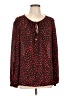 MICHAEL Michael Kors 100% Polyester Red Long Sleeve Blouse Size L - photo 1