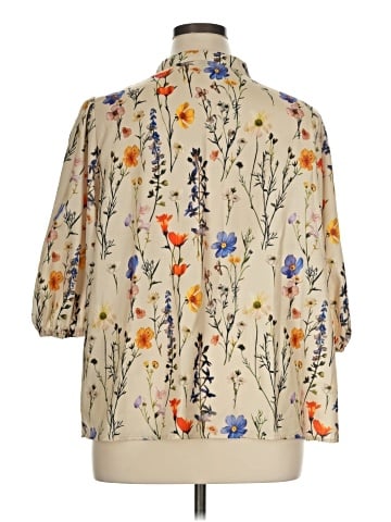 Shein Curve 3/4 Sleeve Blouse (view 2)