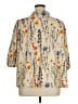 Shein Curve 100% Polyester Floral Ivory 3/4 Sleeve Blouse Size 16 Plus (2) - photo 2