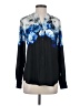 Calvin Klein 100% Polyester Print Blue Long Sleeve Blouse Size XS - photo 1