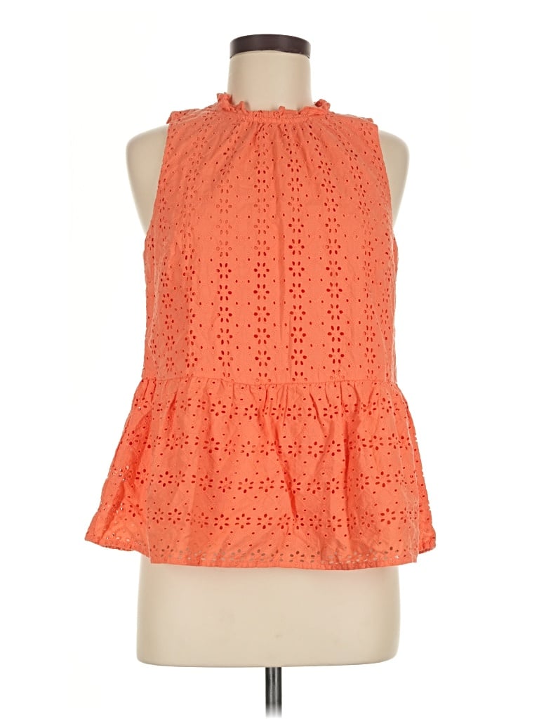 Pre-owned Ann Taylor Loft Sleeveless Blouse In Orange