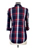 Stoosh 100% Rayon Plaid Blue 3/4 Sleeve Button-Down Shirt Size M - photo 2