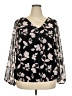 Torrid 100% Polyester Floral Black Long Sleeve Blouse Size 2X Plus (2) - photo 1