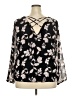 Torrid 100% Polyester Floral Black Long Sleeve Blouse Size 2X Plus (2) - photo 2