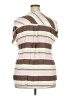 Torrid 100% Rayon Stripes Multi Color Brown Short Sleeve Blouse Size 2X Plus (2) - photo 2