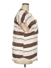 Torrid 100% Rayon Stripes Multi Color Brown Short Sleeve Blouse Size 2X Plus (2) - photo 4