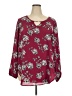 Torrid 100% Polyester Floral Burgundy Long Sleeve Blouse Size 2X Plus (2) - photo 1