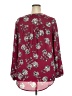 Torrid 100% Polyester Floral Burgundy Long Sleeve Blouse Size 2X Plus (2) - photo 2