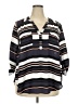 Torrid 100% Polyester Stripes Multi Color Gray 3/4 Sleeve Blouse Size 2X Plus (2) - photo 1