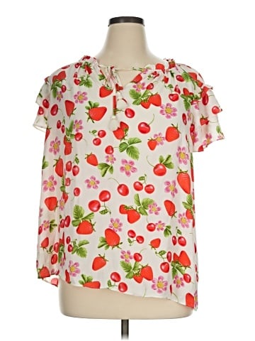 Rose + Olive Short Sleeve Blouse (view 1)