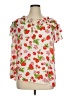 Rose + Olive 100% Polyester Pink Short Sleeve Blouse Size 1X - photo 1