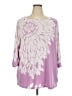 Susan Graver Floral Graphic Purple 3/4 Sleeve Blouse Size 2X - photo 1