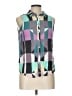 Mara Hoffman 100% Rayon Color Block Teal Sleeveless Button-Down Shirt Size L - photo 1