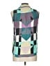 Mara Hoffman 100% Rayon Color Block Teal Sleeveless Button-Down Shirt Size L - photo 2